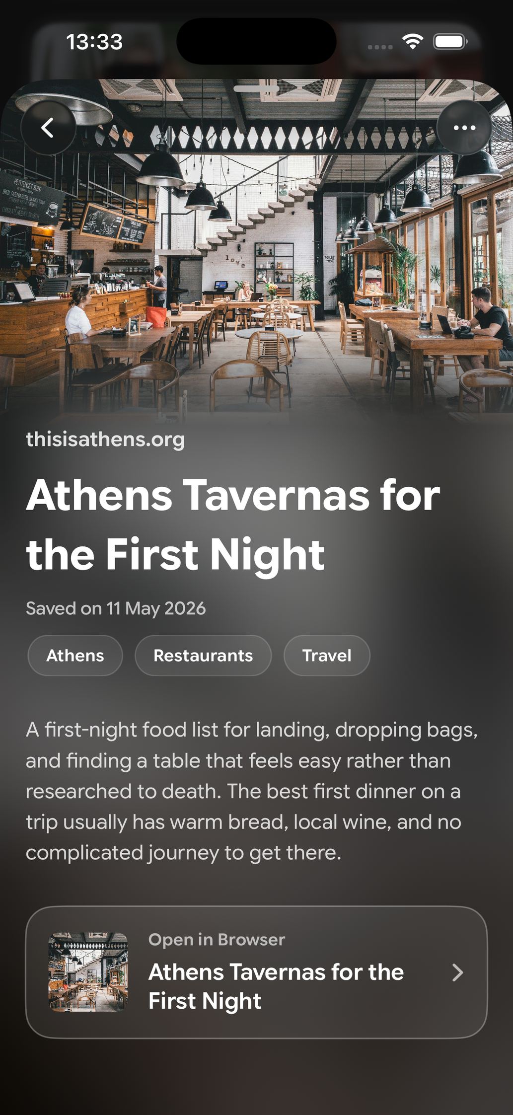 Read Later bookmark of Athens Tavernas for the First Night