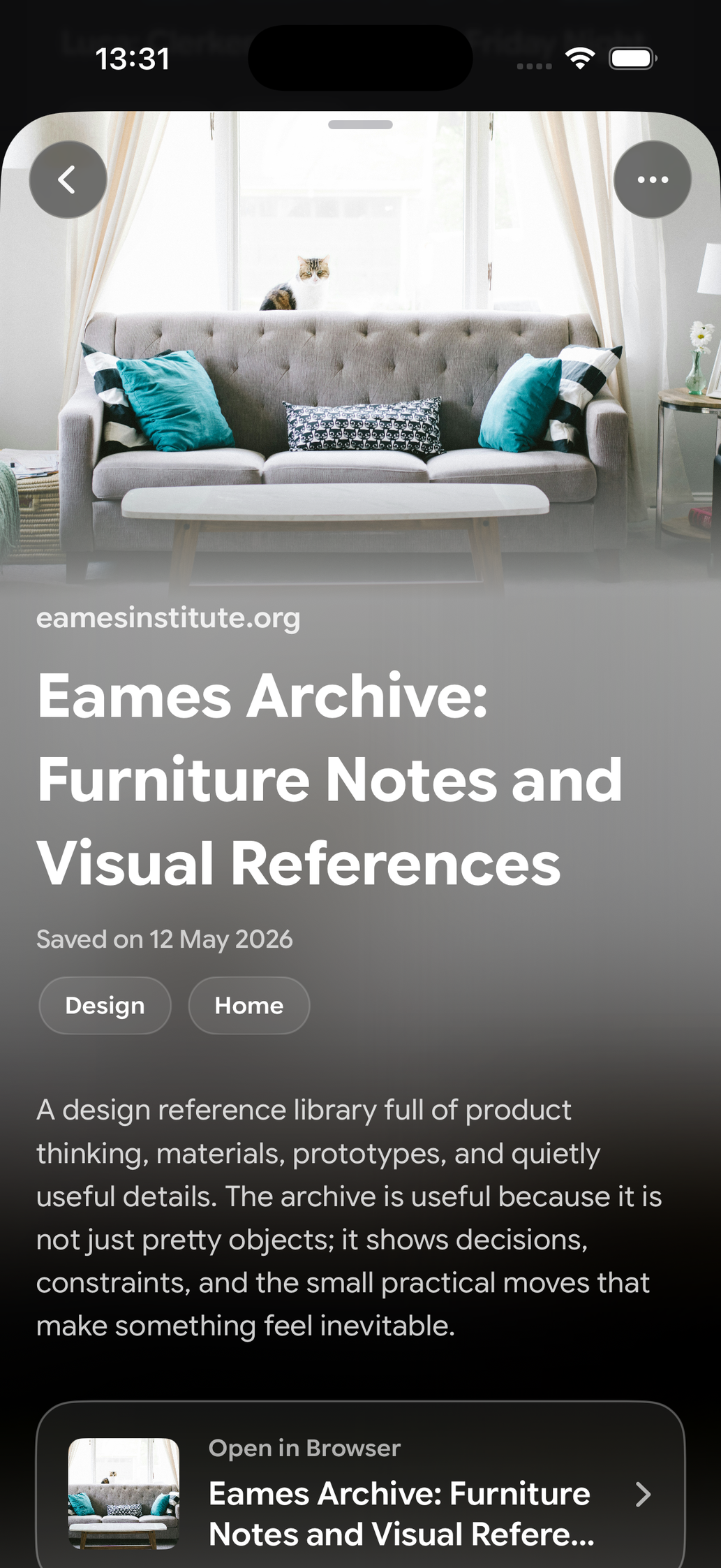 Read Later bookmark of Eames Archive: Furniture Notes